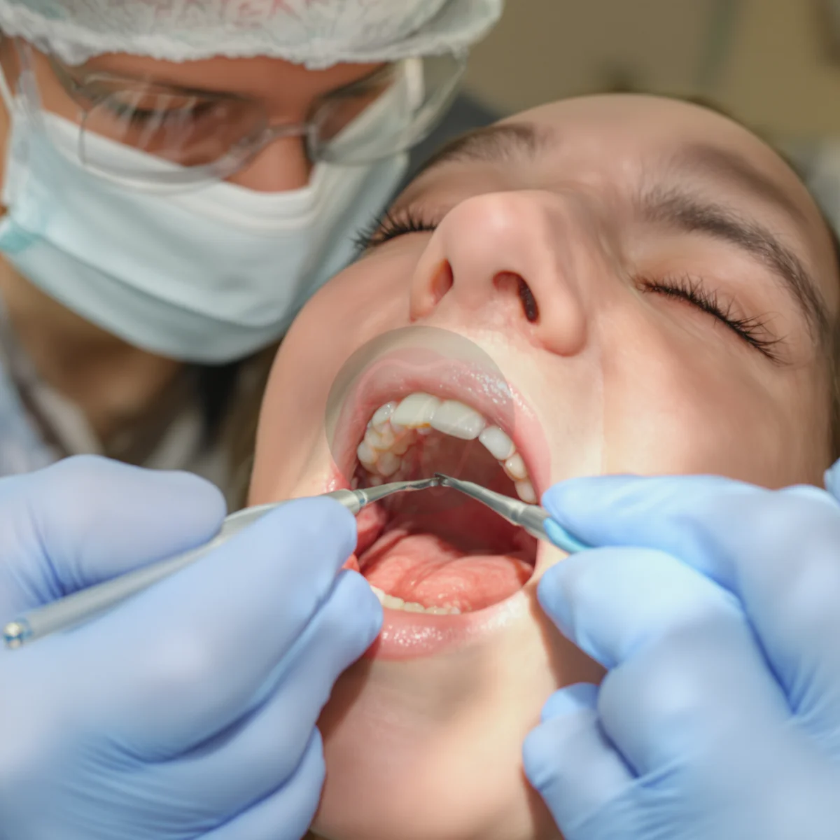 Dentist examining a patient's molars during a check-up to map how far tooth decay has progressed – IC Dental, Istanbul